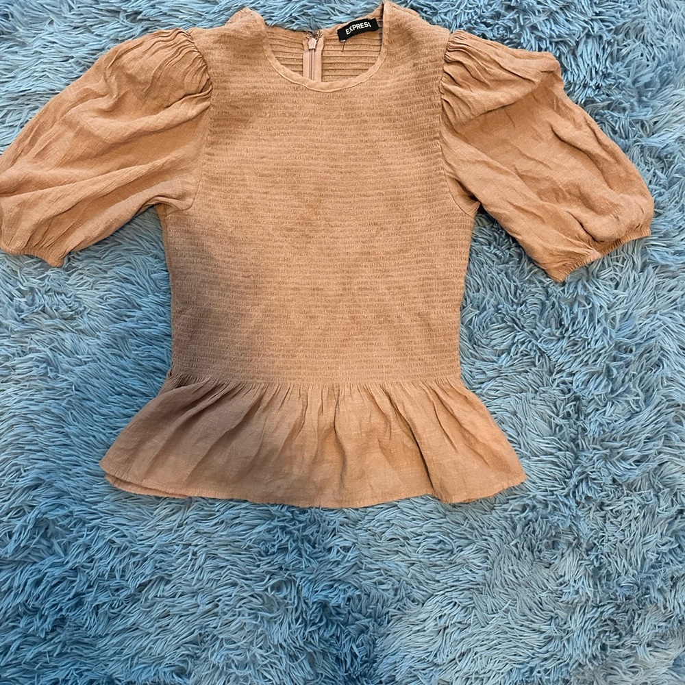 Pink Puff Sleeve Express Blouse